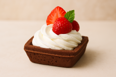 Košíček Tartellette linecký, čtverec 4,5x4,5cm - Kakao