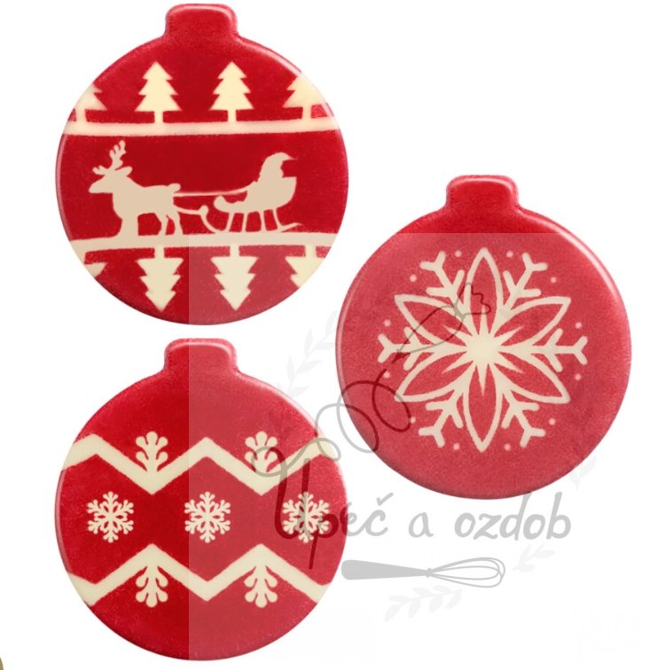 Červené vánoční kouličky