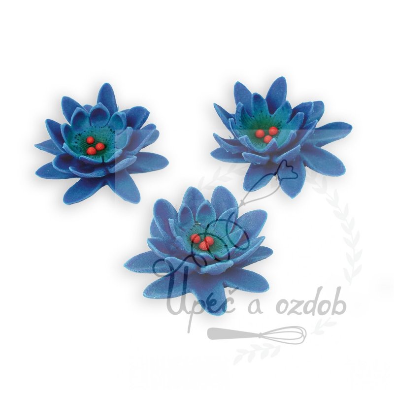 Fondánový květ modrý 3ks Fondánový květ modrý 3ks