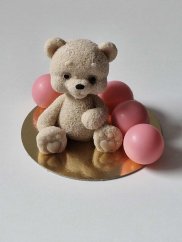 Čokoládová figurka - Medvídek a růžové koule
