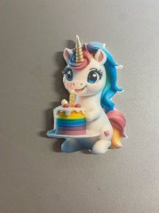 Jedlý zápich Jednorožec s dortem – Dortová dekorace 🦄🎂