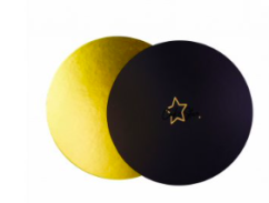 Podložka pod dort hrubá zlato-černá matná kruh 28 cm