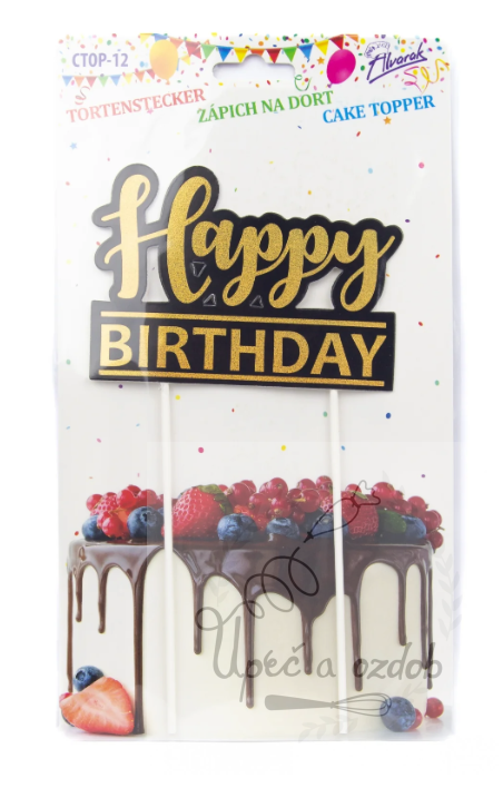 Zápich na dort Happy Birthday