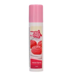 Sametový efekt sprej Funcakes - červený 100ml