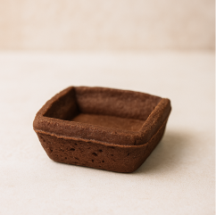 Košíček Tartellette linecký, čtverec 4,5x4,5cm - Kakao