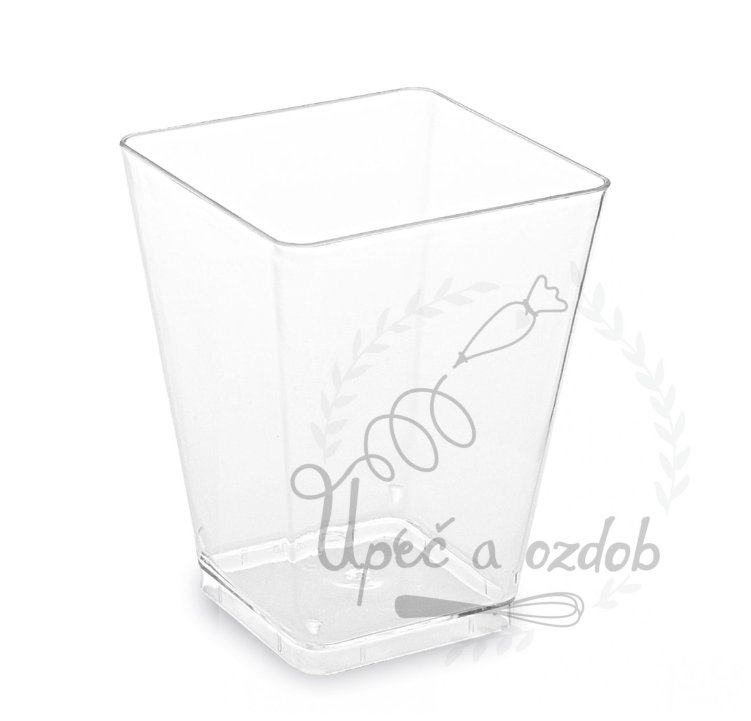 Sklenička plastová hranatá čirá - 160 ml