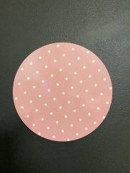 Kulatá tlustá podložka XPS - růžová s puntíky 28 cm