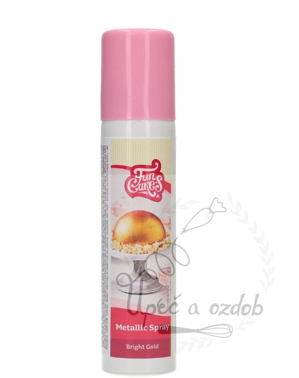 Metalická barva ve spreji Funcakes - Zlatý