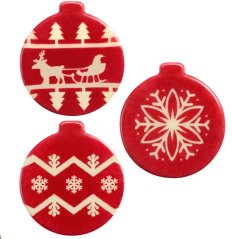 Červené vánoční kouličky
