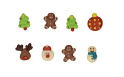 Čokoládové zdobení Vánoční set - 8 ks