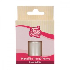 Metalická jedlá barva Funcakes - Perleťově bílá