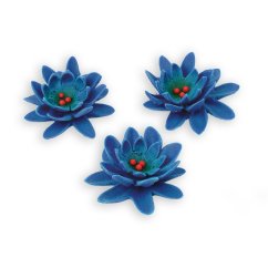 Fondánový květ modrý 3ks