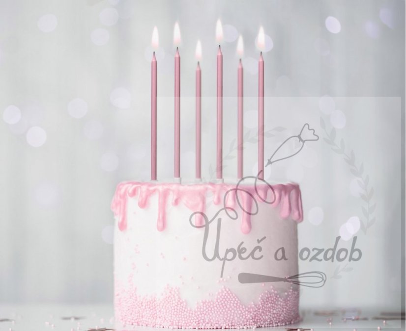 Svíčky růžové zlato 6ks