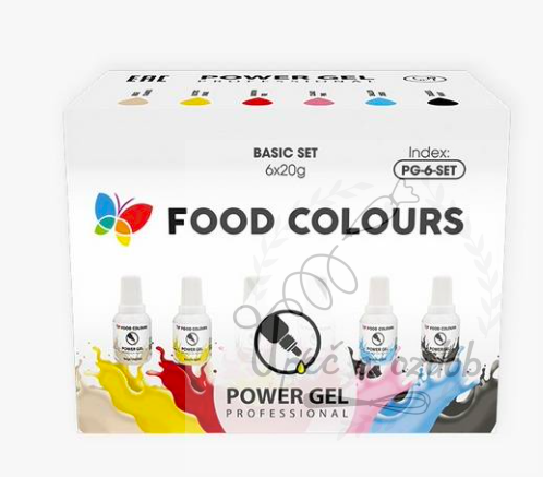 Food Colours sada gelových barev PowerGel (6 ks)