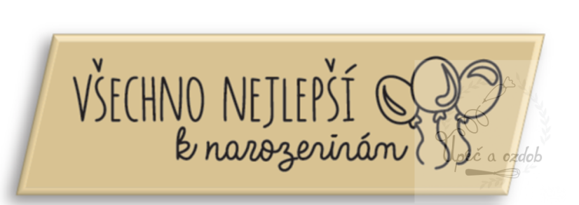 Čokoládový nápis - Všechno nejlepší k narozeninám bílá čokoláda