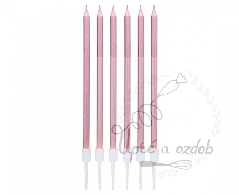 Svíčky růžové zlato 6ks
