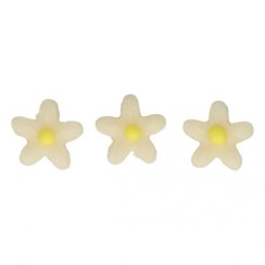 Marcipánové zdobení FunCakes - květy chryzantéma bílé/žlutá mini 30ks