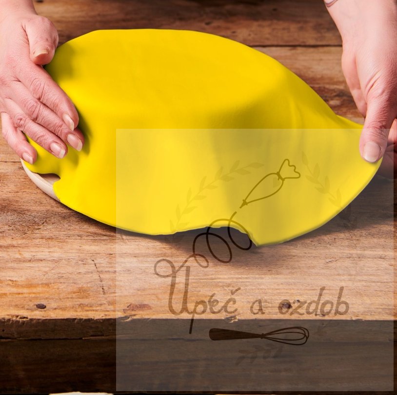 Rozvlánený fondán žlutý- FunCakes