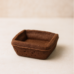 Košíček Tartellette linecký, čtverec 4,5x4,5cm - Kakao