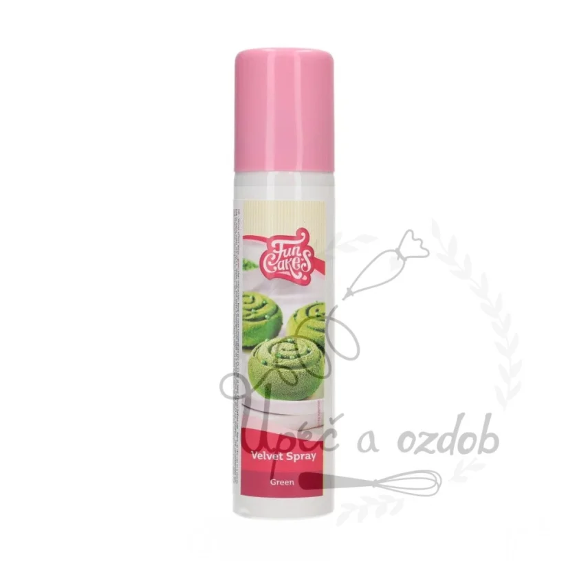 Sametový efekt sprej FunCakes- zelený 100ml