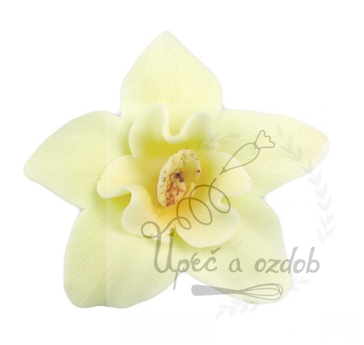 Cukrové zdobení - Velká žlutá orchidej 1 ks