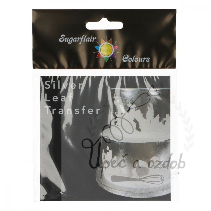 Sugarflair Transfer stříbrný (8 x 8 cm)