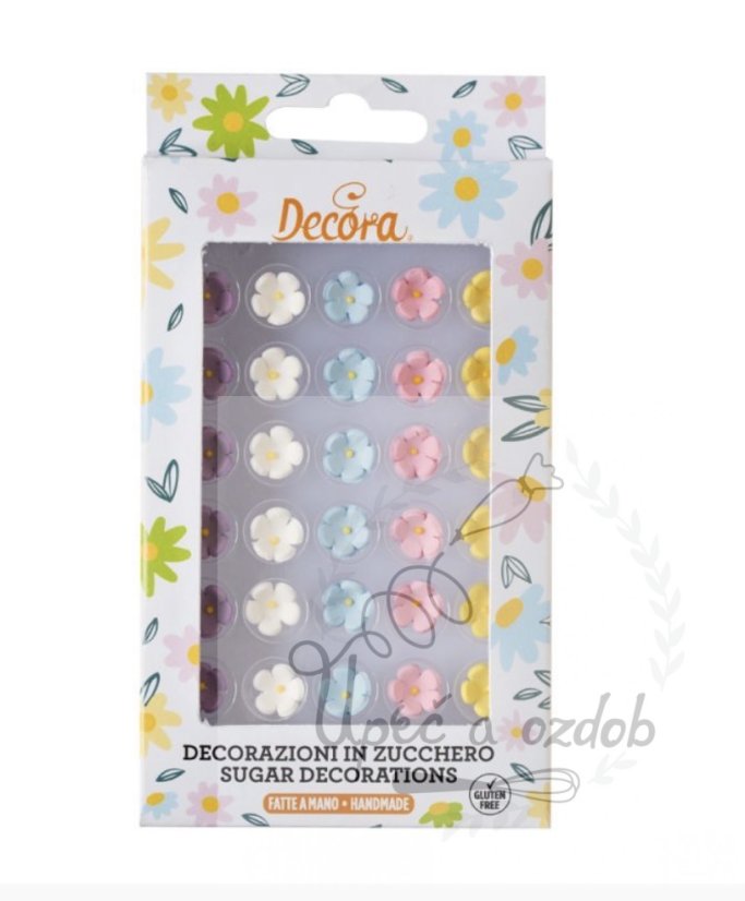 Cukrová dekorace mini květy - mix barev Cukrová dekorace mini květy - mix barev