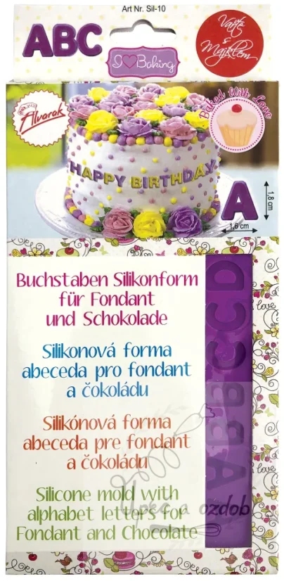 Silikonová forma abeceda-21 x 11,5 x 0,5 cm