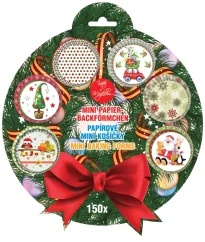 Papírové košíčky 150 kusů s 6 barevným vánočním designem