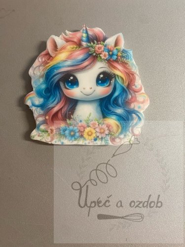 Jedlý zápich Jednorožec s kytičkami – Dortová dekorace 🦄🌸
