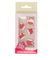 Cukrová vánoční sada čepičky - 12ks