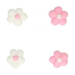 Cukrové zdobení FunCakes - květy mini růžové/bílé 64 ks