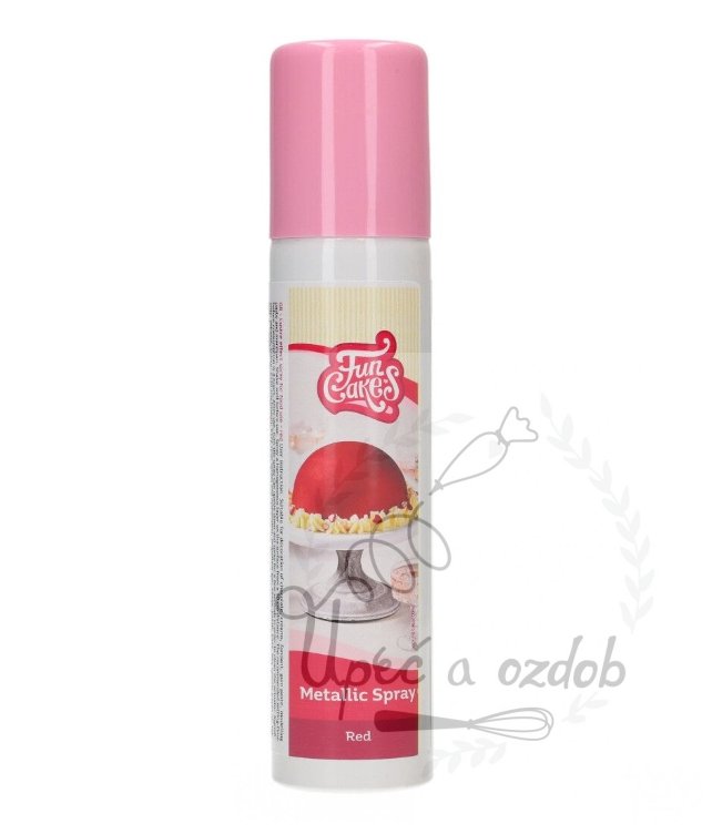 Metalická barva ve spreji Funcakes - Červená