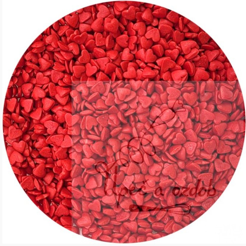 Cukrová srdíčka červená