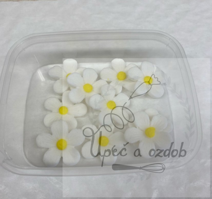 Fondánové kytičky bílo-žluté – 12 ks