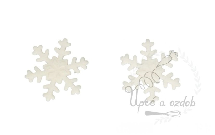 Cukrové zdobení sněhové vločky bíle - 12ks