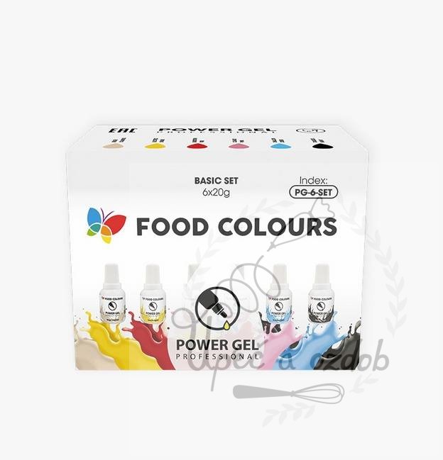 Food Colours sada gelových barev PowerGel (6 ks)