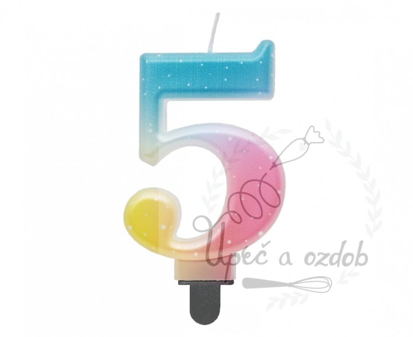 Svíčky barevné čísla - Svíčky čísla barevne: 5