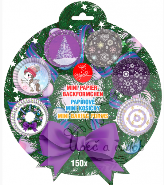 Papírové košíčky mini 150 kusů - vánoce 2