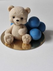 Čokoládová figurka - Medvídek a modré koule