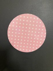 Kulatá tlustá podložka XPS - růžová s puntíky  26 cm