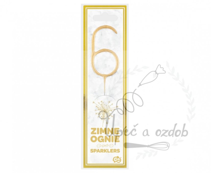 Prskavka na dort číslice - prskavky: 6