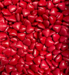 Srdíčka čokoládová svatební - červená