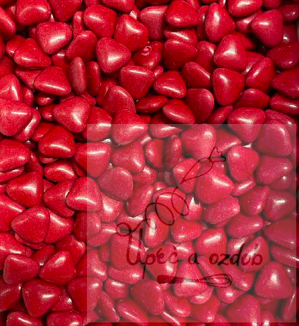 Srdíčka čokoládová svatební - červená