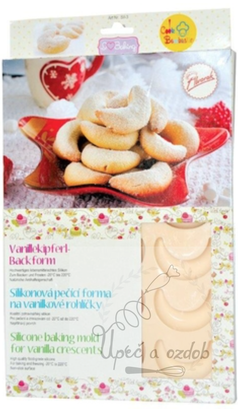 Silikonová pečící forma na vanilkové rohlíčky