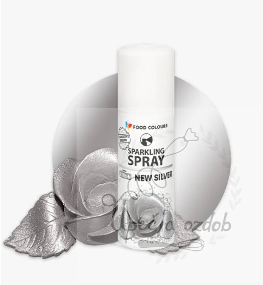 Barva ve spreji Food Colours New Silver - Stříbrná Barva ve spreji Food Colours New Silver - Stříbrná