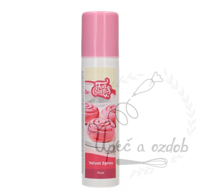 Sametový efekt sprej Funcakes - růžový 100ml