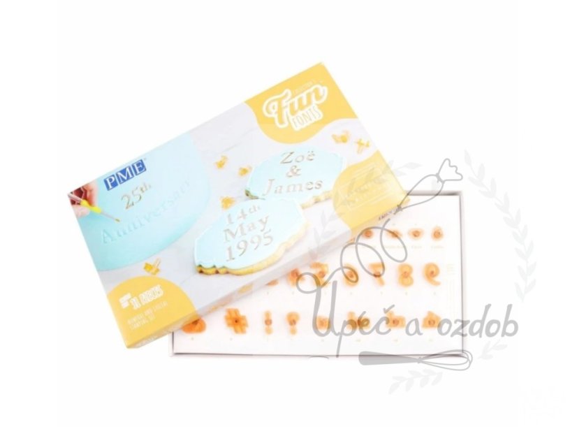 Vytlačovací abeceda číslice a speciální znaky písmena 2