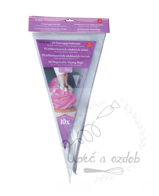 10 jednorázových zdobicích sáčků - 40 cm