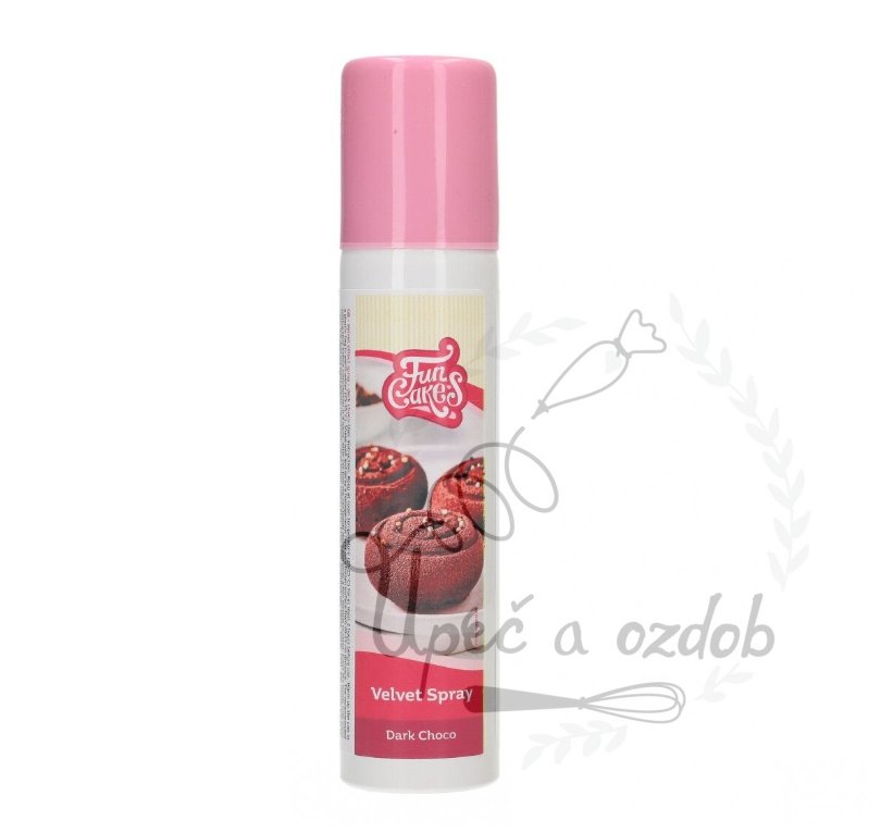 Sametový efekt sprej Funcakes - tmavé čokoláda 100ml
